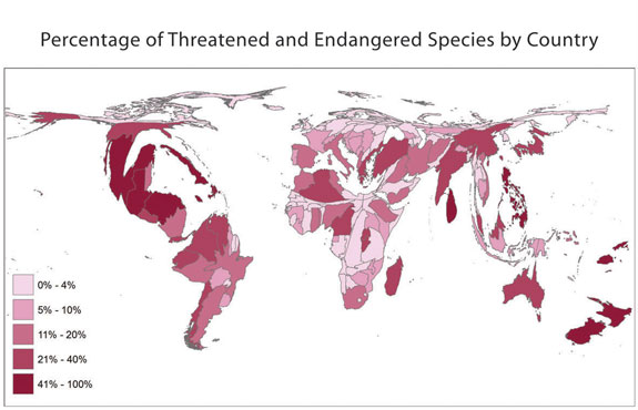 Visualizing Amphibiaweb Data With Continuous Cartograms