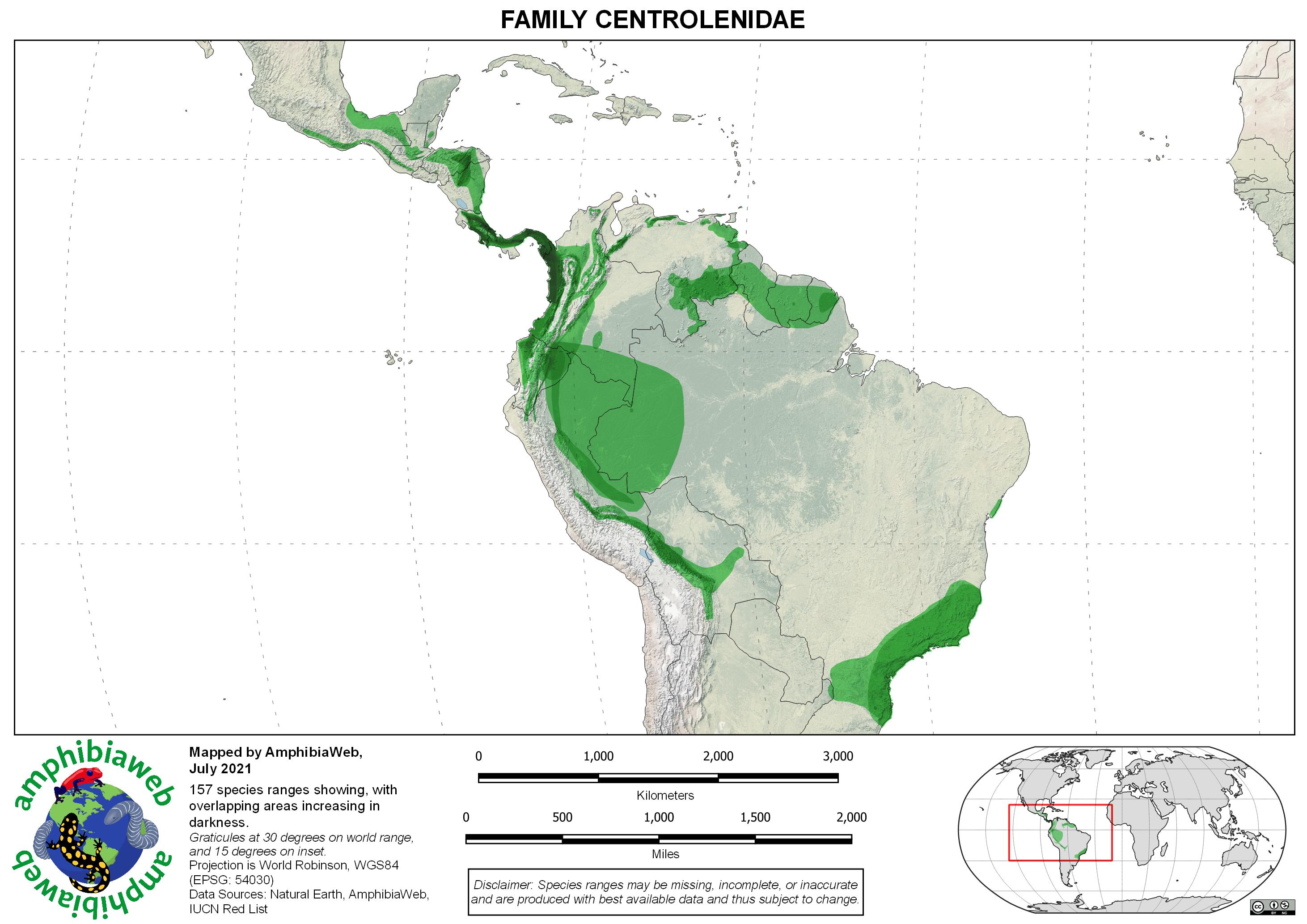 Centrolenidae Richness map