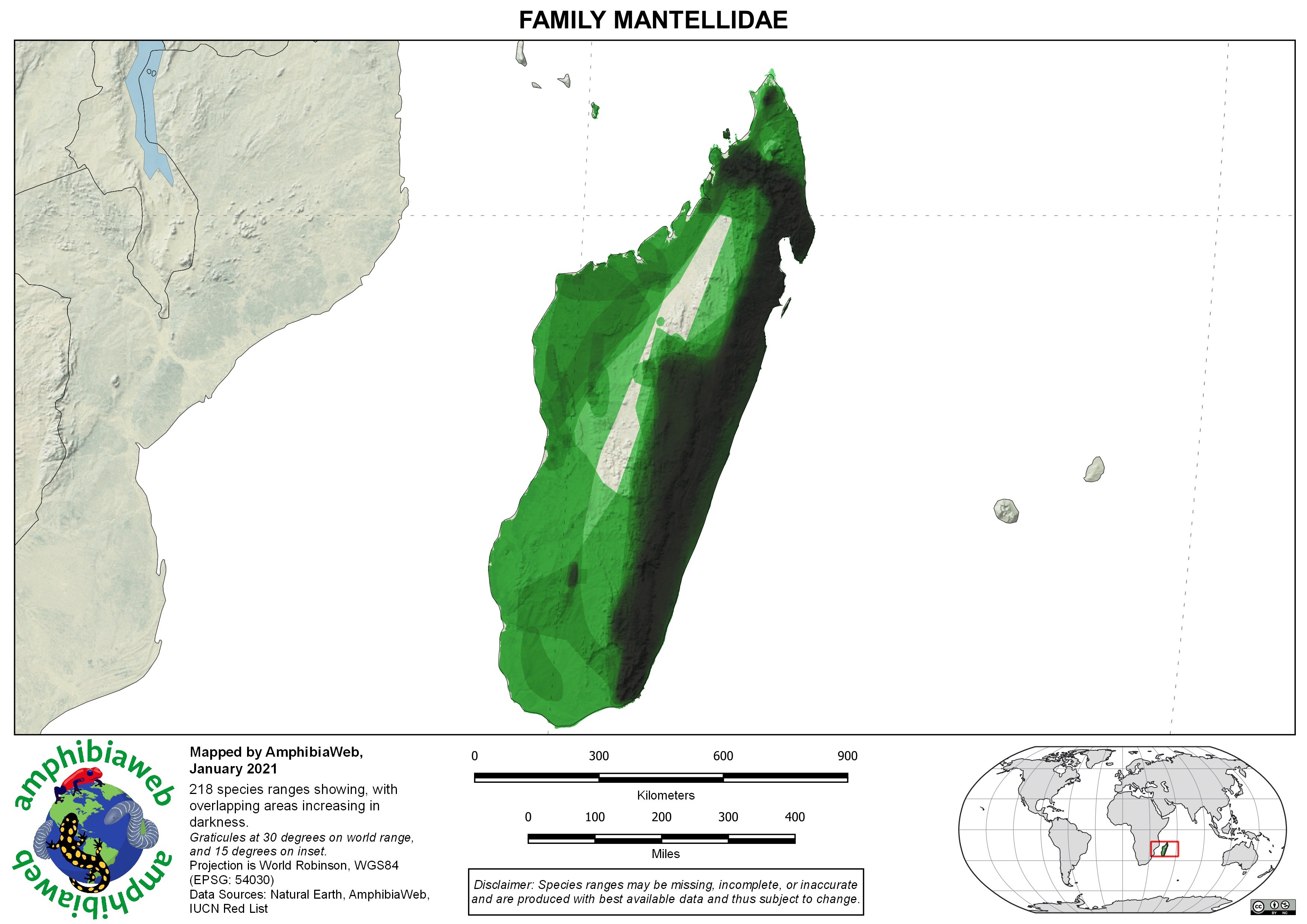 Mantellidae Richness map